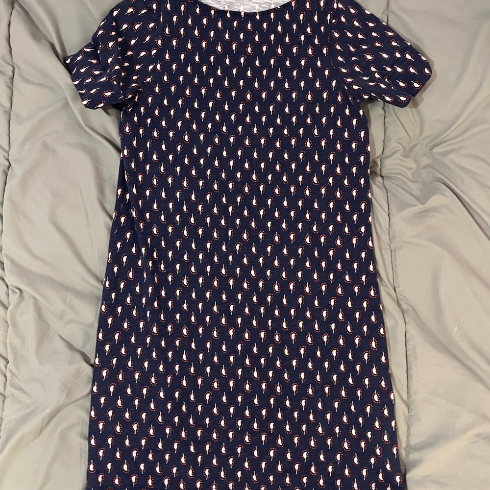 Navy Patterned Women's Dress